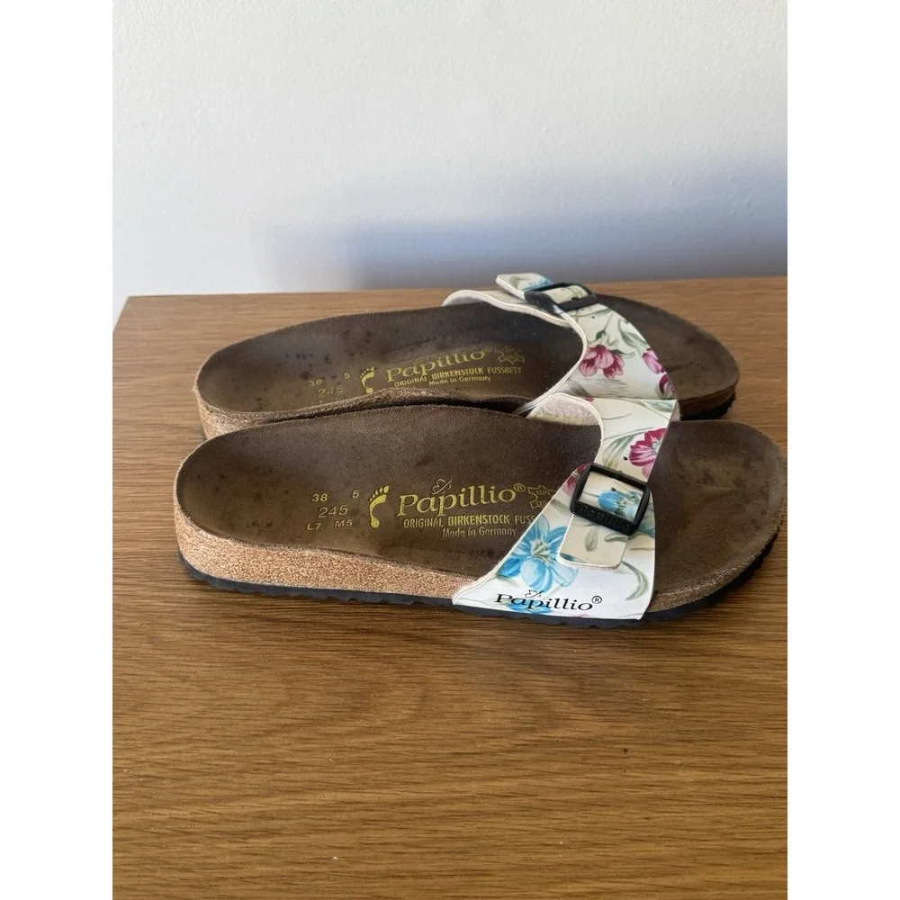 Papillio Birkenstock Sandals Women SIZE US 7 EU 38  Pink/white Floral Narrow fit
